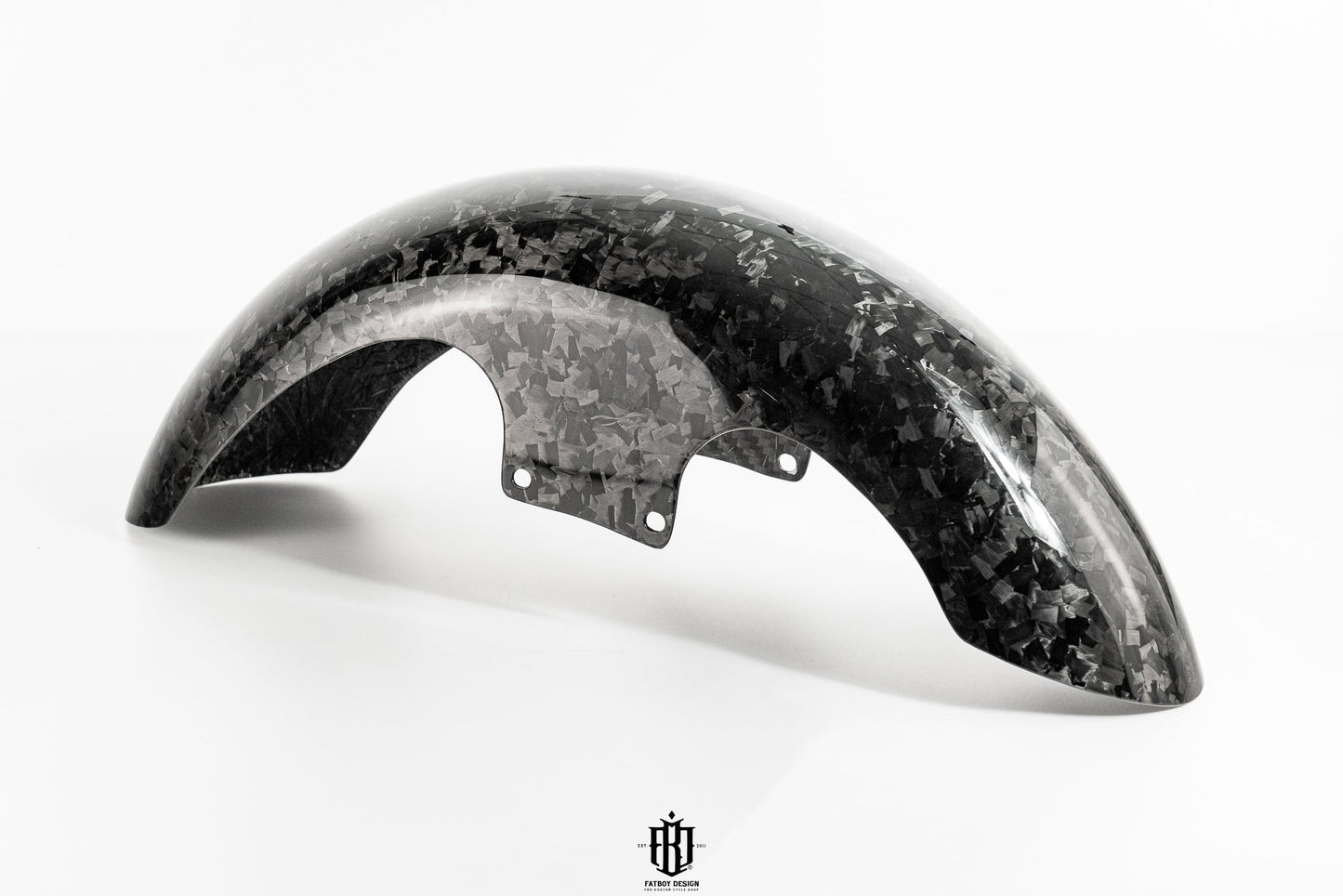 Harley Carbon Fiber Long Front Fender in Forged Carbon
