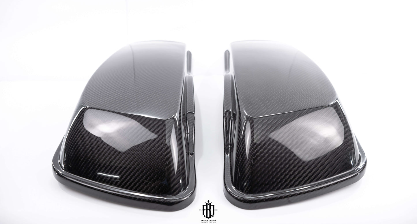 Harley Touring Carbon Fiber Saddle Bags + lids