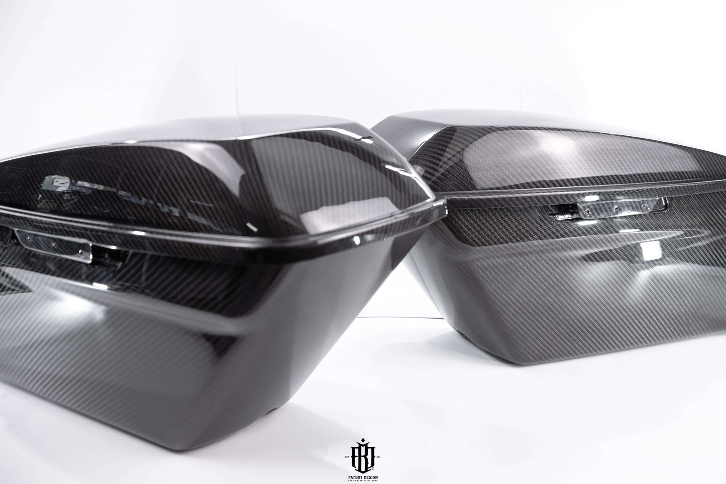 Harley Touring Carbon Fiber Saddle Bags + lids