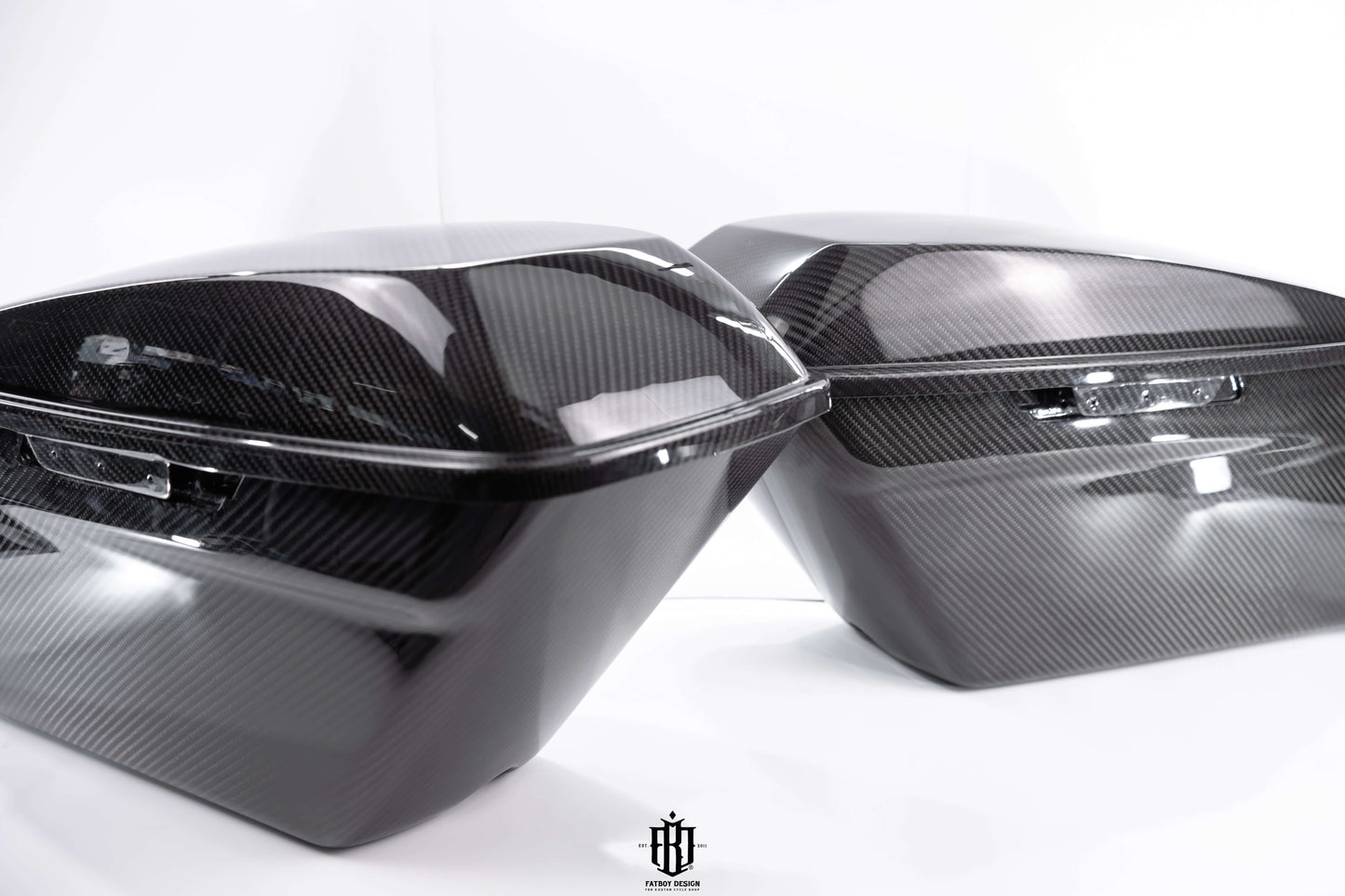 Harley Touring Carbon Fiber Saddle Bags + lids