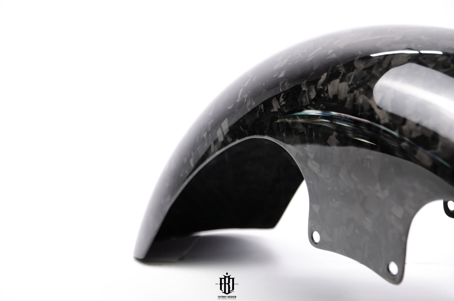 Harley Carbon Fiber Long Front Fender in Forged Carbon