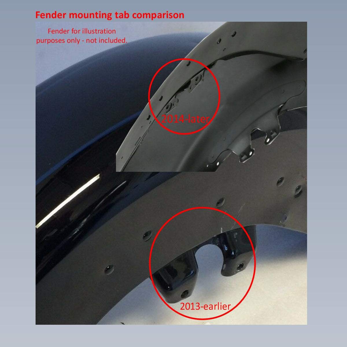 GeezerEngineering 49mm Fork Conversion Harley Touring 2014 & later Fender (Fender Comparison)