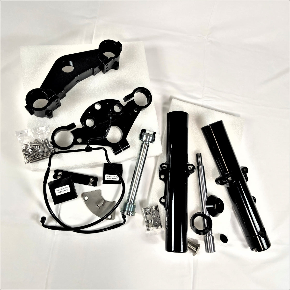 GeezerEngineering Triple-Tree, Fork-Slider Kit 49 mm for Harley 2013 & earlier Touring