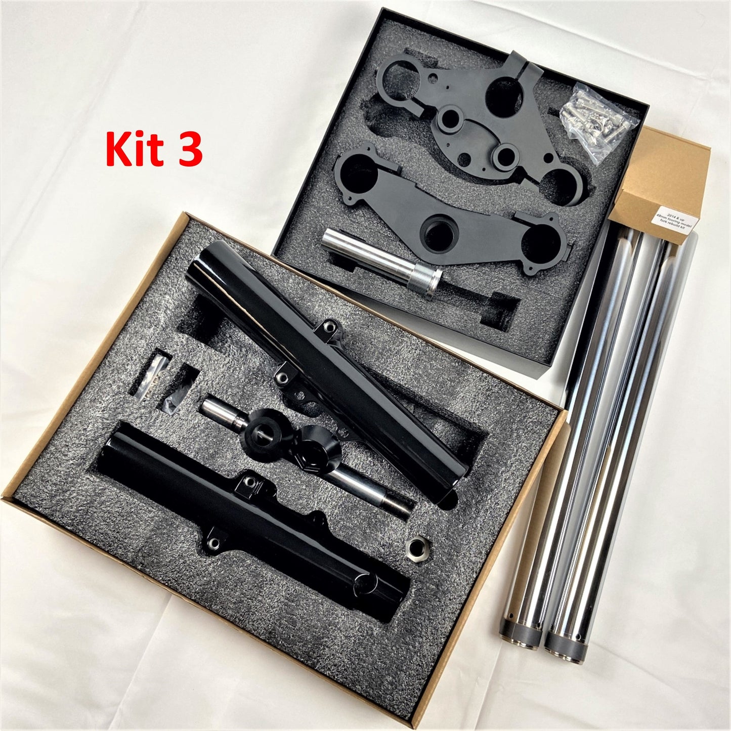GeezerEngineering Triple-Tree, Fork-Slider, 49 mm Tubes, Rebuild Kit for Harley 2014 & later Harley Touring