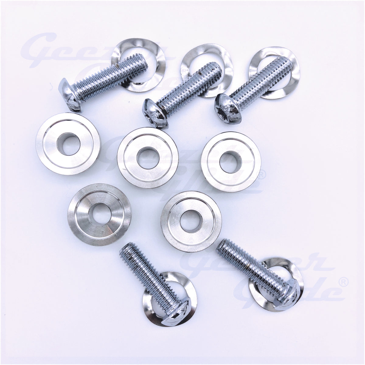 GeezerEngineering Chrome Rotor Bolt Kit (5 pcs.) for Harley