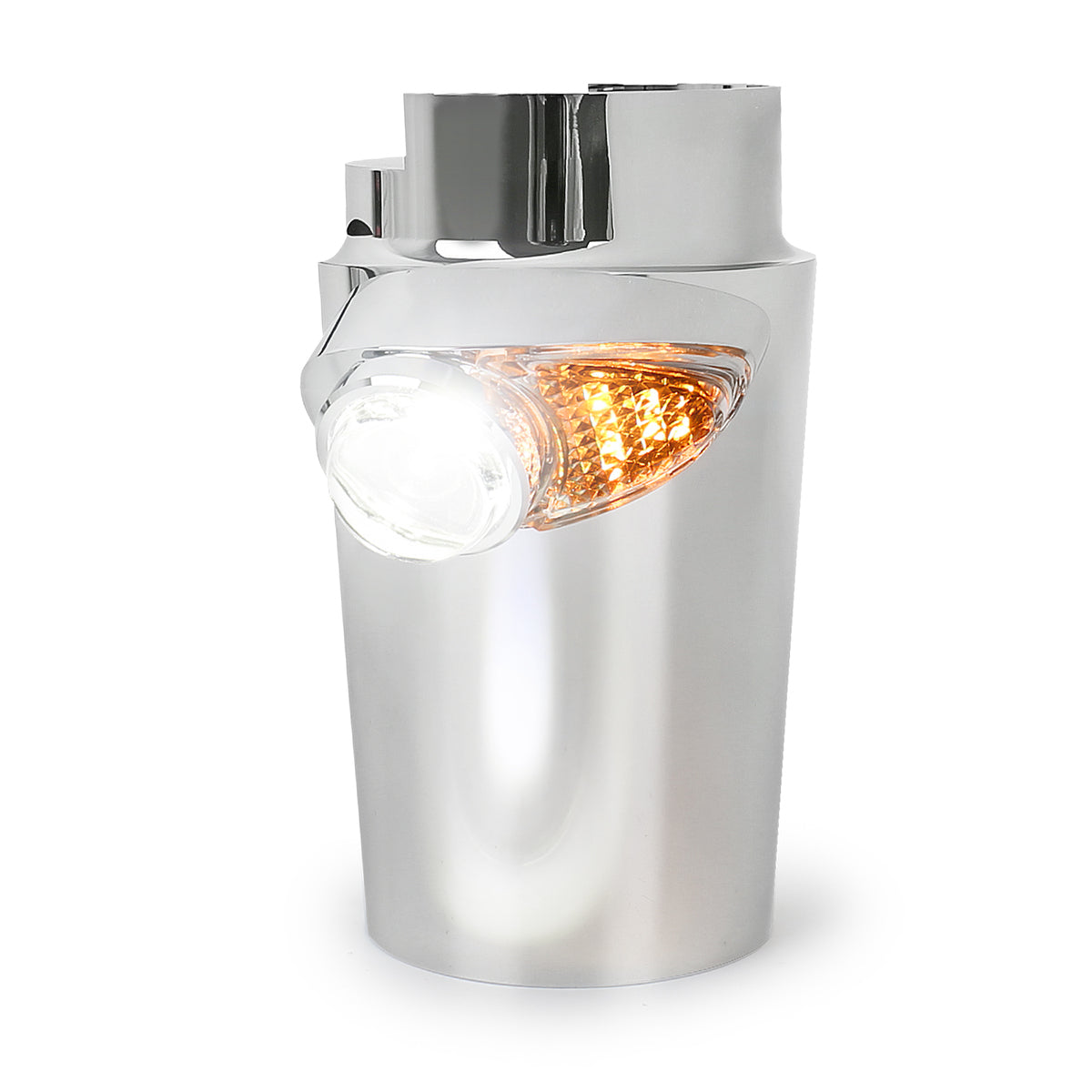 GeezerEngineering Cowbells (LED auxiliary light & turn signal) Harley 2014 & later Touring Models (chrome)