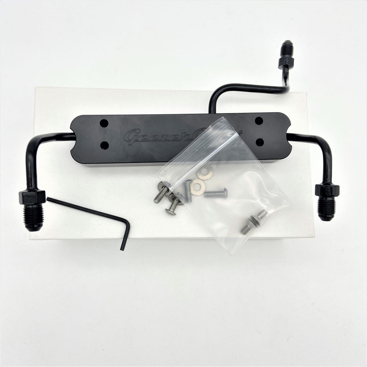 GeezerEngineering Brake Line Tee & Mount for Harley