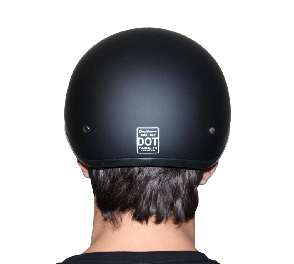 DOT Approved Daytona Skull Cap Half Shell Motorcycle Helmet - Beanie Style for Motorcycles, Cruisers, Scooters, and Mopeds - Hi-Gloss White