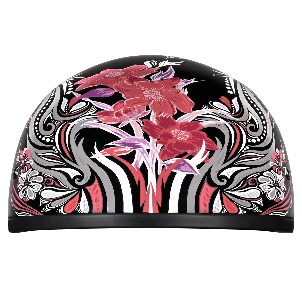 DOT Approved Daytona Motorcycle Half Face Helmet - Skull Cap Graphics for Men & Women, Scooters, ATVs, UTVs & Choppers - W/ Boss Bitch
