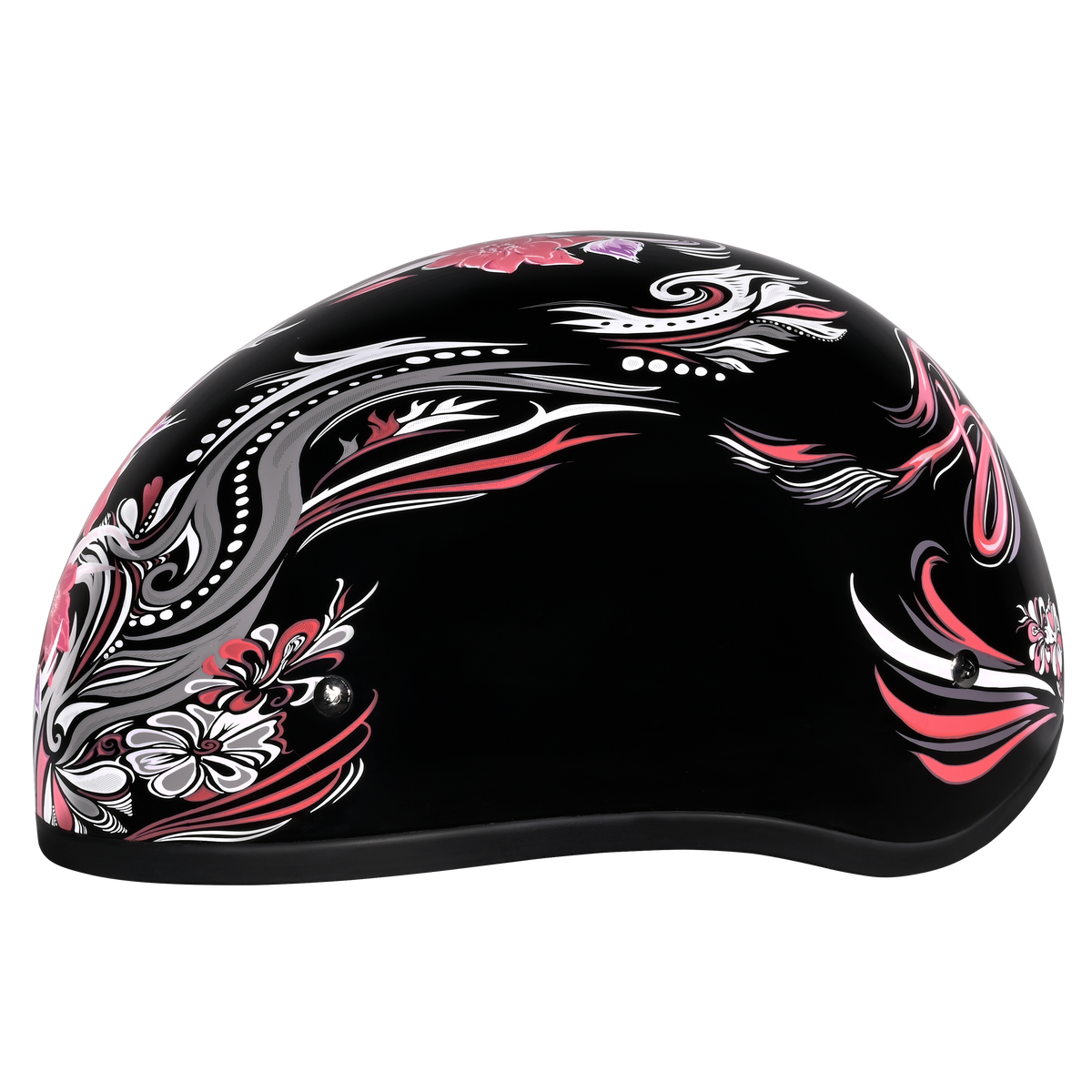 DOT Approved Daytona Motorcycle Half Face Helmet - Skull Cap Graphics for Men & Women, Scooters, ATVs, UTVs & Choppers - W/ Boss Bitch
