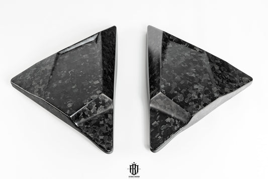 Harley Davidson Touring Carbon Fiber Triangle Side Covers in Forged Carbon