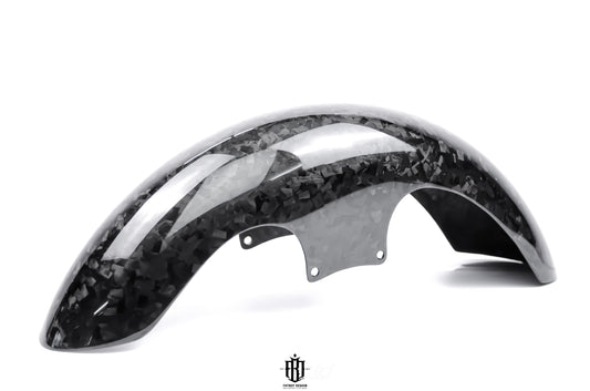 Harley Carbon Fiber Long Front Fender in Forged Carbon