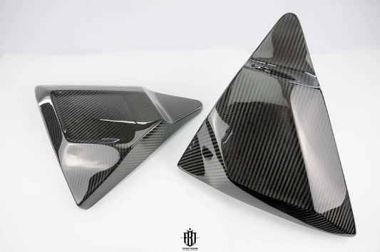 Harley Touring Carbon Fiber Side Cover Triangle Twill Carbon