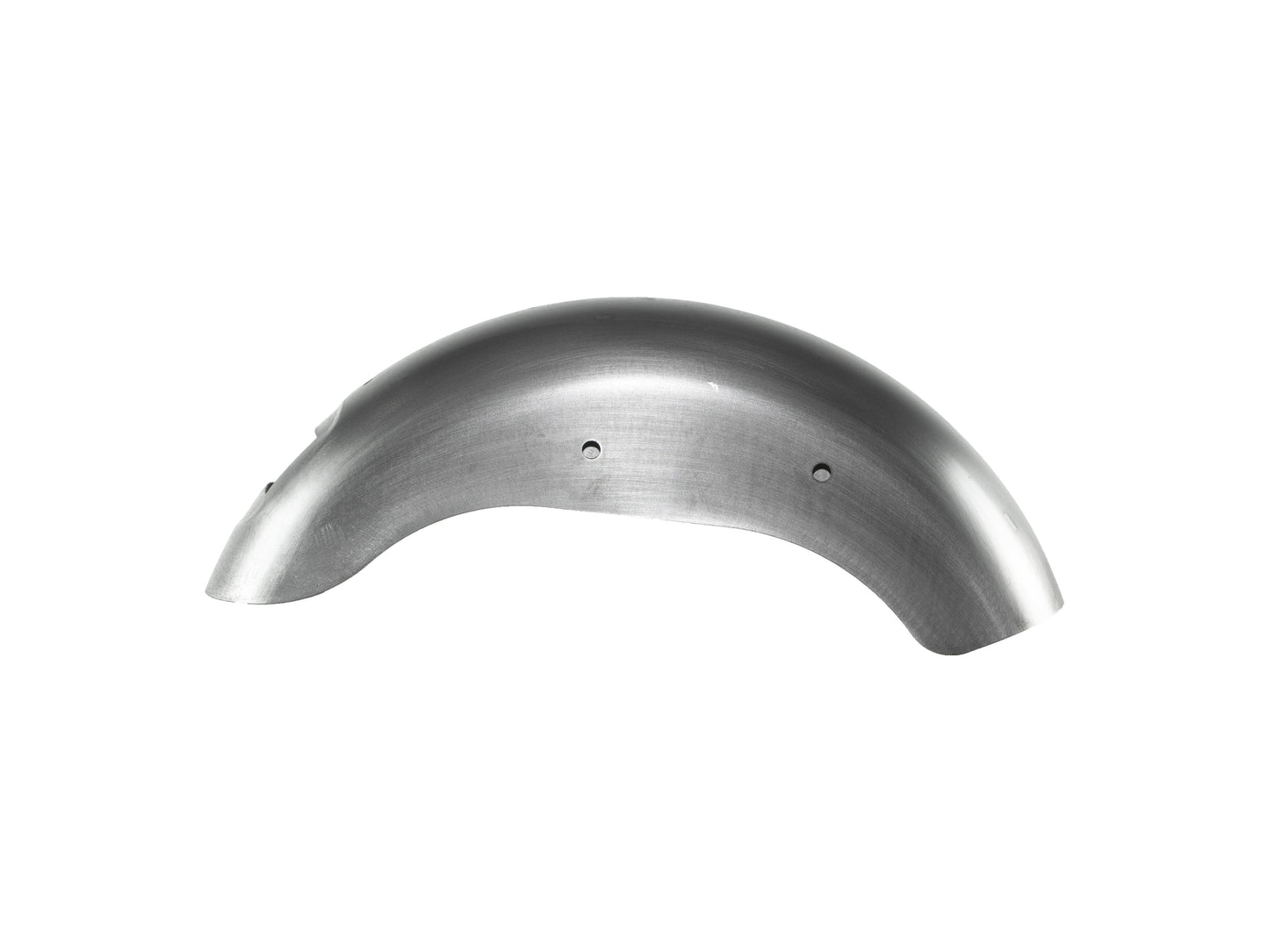 RWD V-Twin brushed metal motorcycle fender with pre-drilled mounting holes.