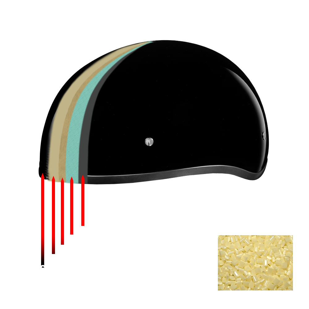 DOT Approved Daytona Motorcycle Half Face Helmet - Skull Cap Graphics for Men & Women, Scooters, ATVs, UTVs & Choppers - W/ Boss Bitch