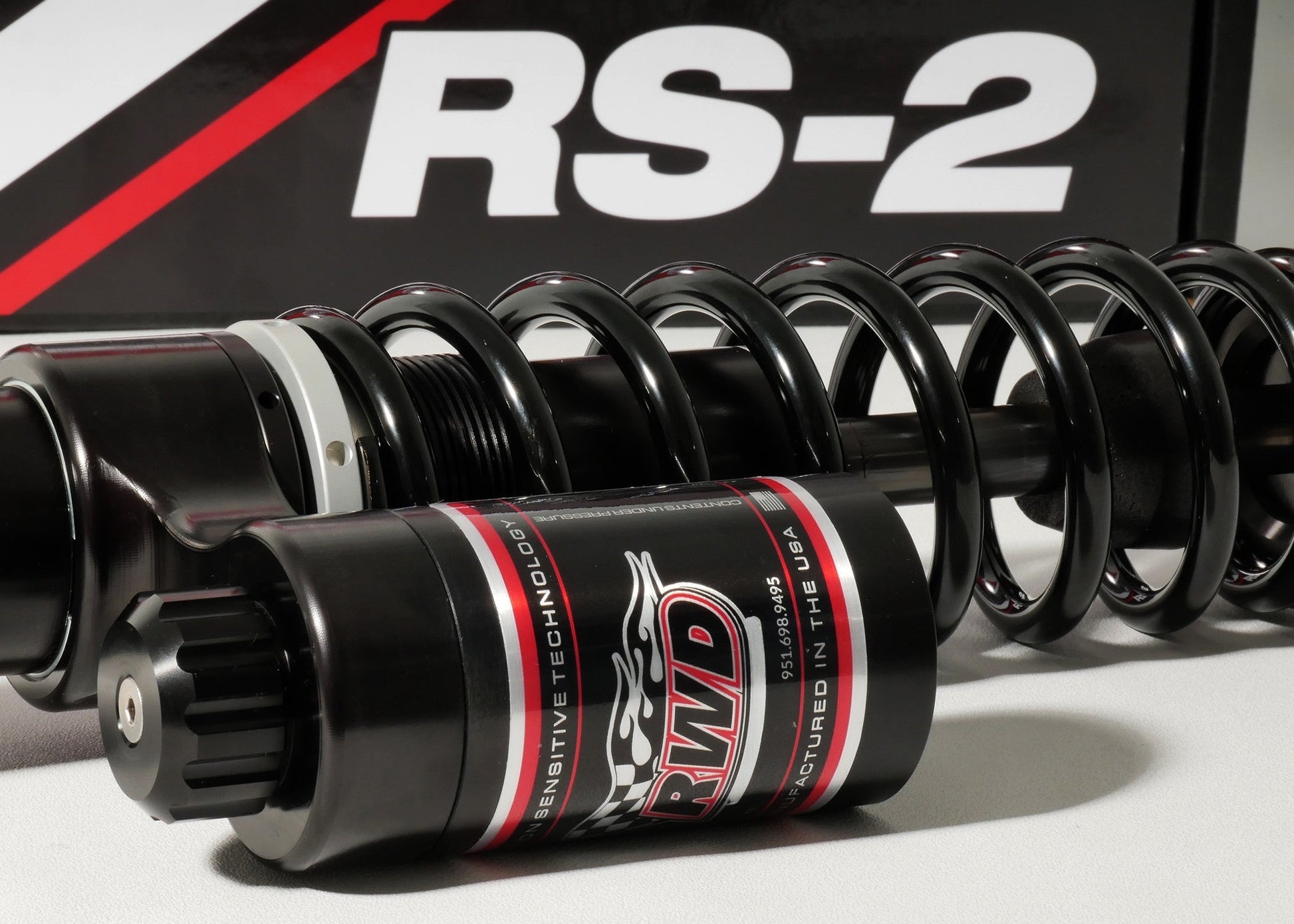 Close up of the RWD V-Twin RS-2 suspension