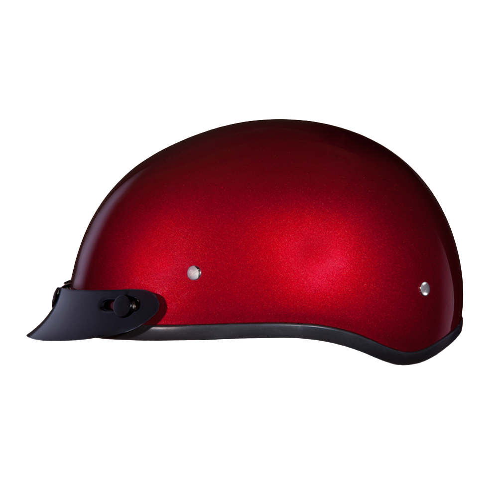 DOT Approved Daytona Skull Cap Half Shell Motorcycle Helmet - Beanie Style for Motorcycles, Cruisers, Scooters, and Mopeds - Black Cherry