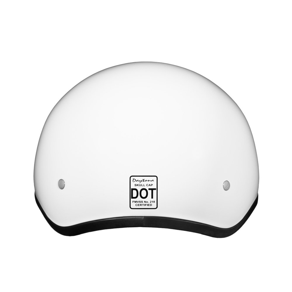 DOT Approved Daytona Skull Cap Half Shell Motorcycle Helmet - Beanie Style for Motorcycles, Cruisers, Scooters, and Mopeds W/O Visor- Hi-Gloss White