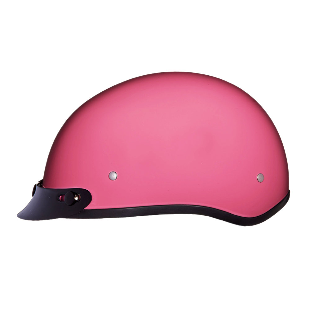 DOT Approved Daytona Skull Cap Half Shell Motorcycle Helmet - Beanie Style for Motorcycles, Cruisers, Scooters, and Mopeds - Hi-Gloss Pink