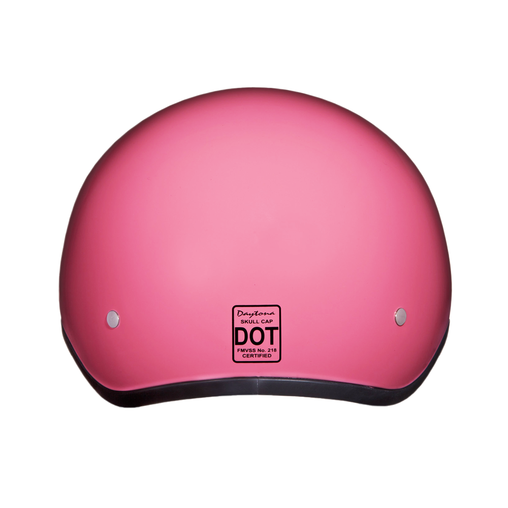 DOT Approved Daytona Skull Cap Half Shell Motorcycle Helmet - Beanie Style for Motorcycles, Cruisers, Scooters, and Mopeds - Hi-Gloss Pink