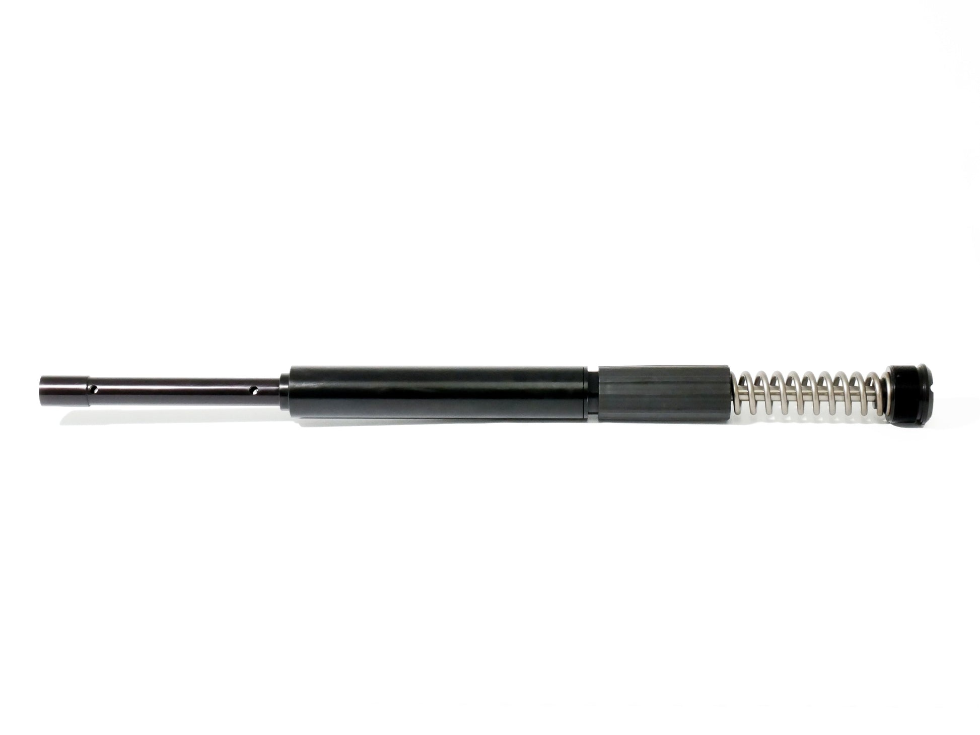 RWD V-Twin motorcycle suspension component, featuring a black cylindrical body and a silver spring, designed for optimal performance.