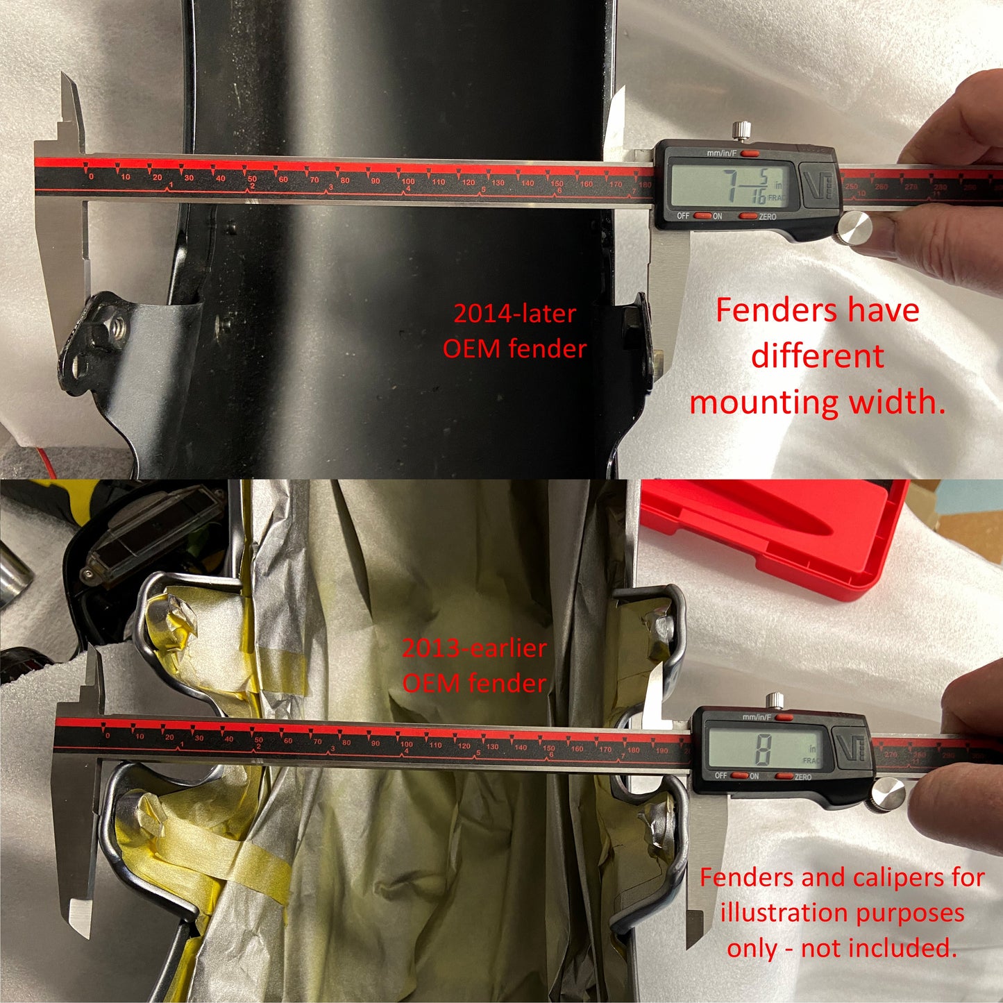 GeezerEngineering 49mm Fork Conversion Harley Touring 2014 & later Fender (Fender Comparison)