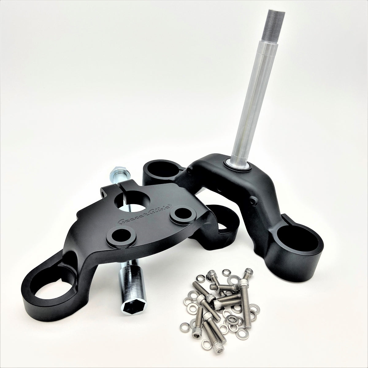 GeezerEngineering 49 mm 2” drop Triple-Trees for Harley Performance Baggers - short trail models!