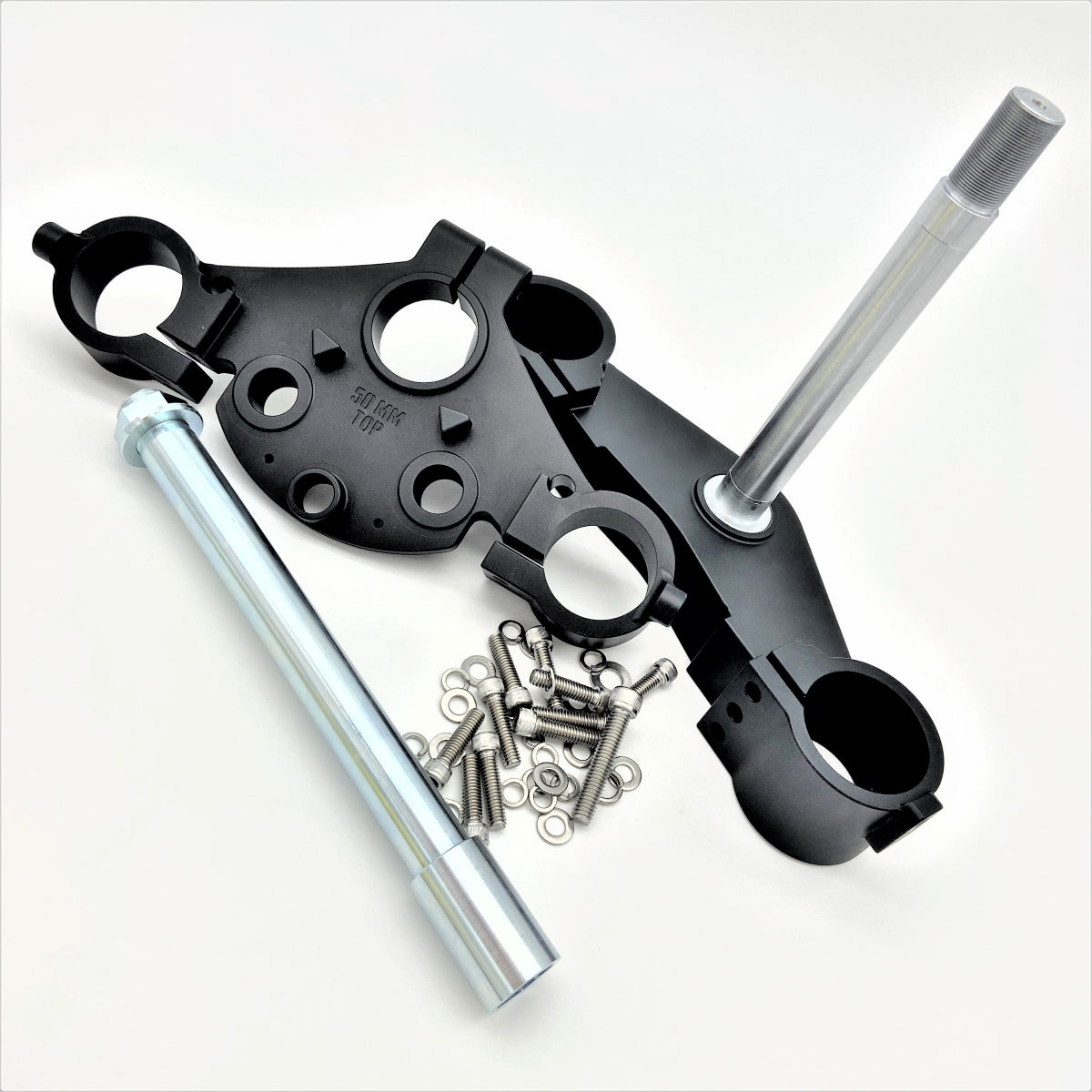GeezerEngineering Triple-Trees for Performance Baggers 50-54 inverted fork legs for Harley