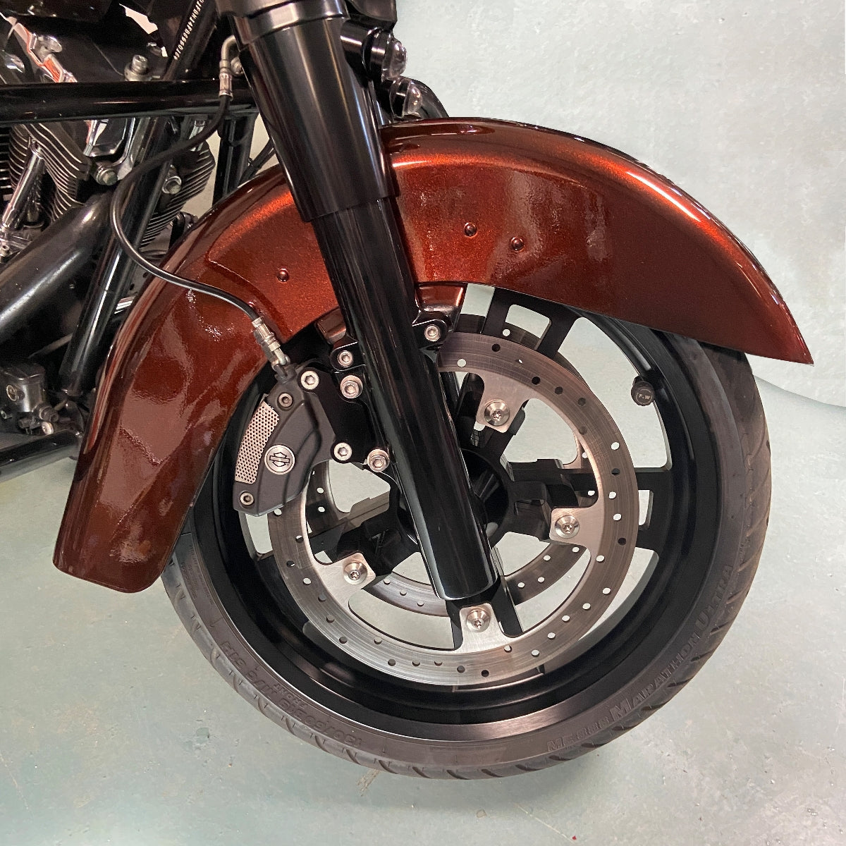 GeezerEngineering 49mm Fork Conversion Harley Touring 2014 & later Fender (Cow-Bells)