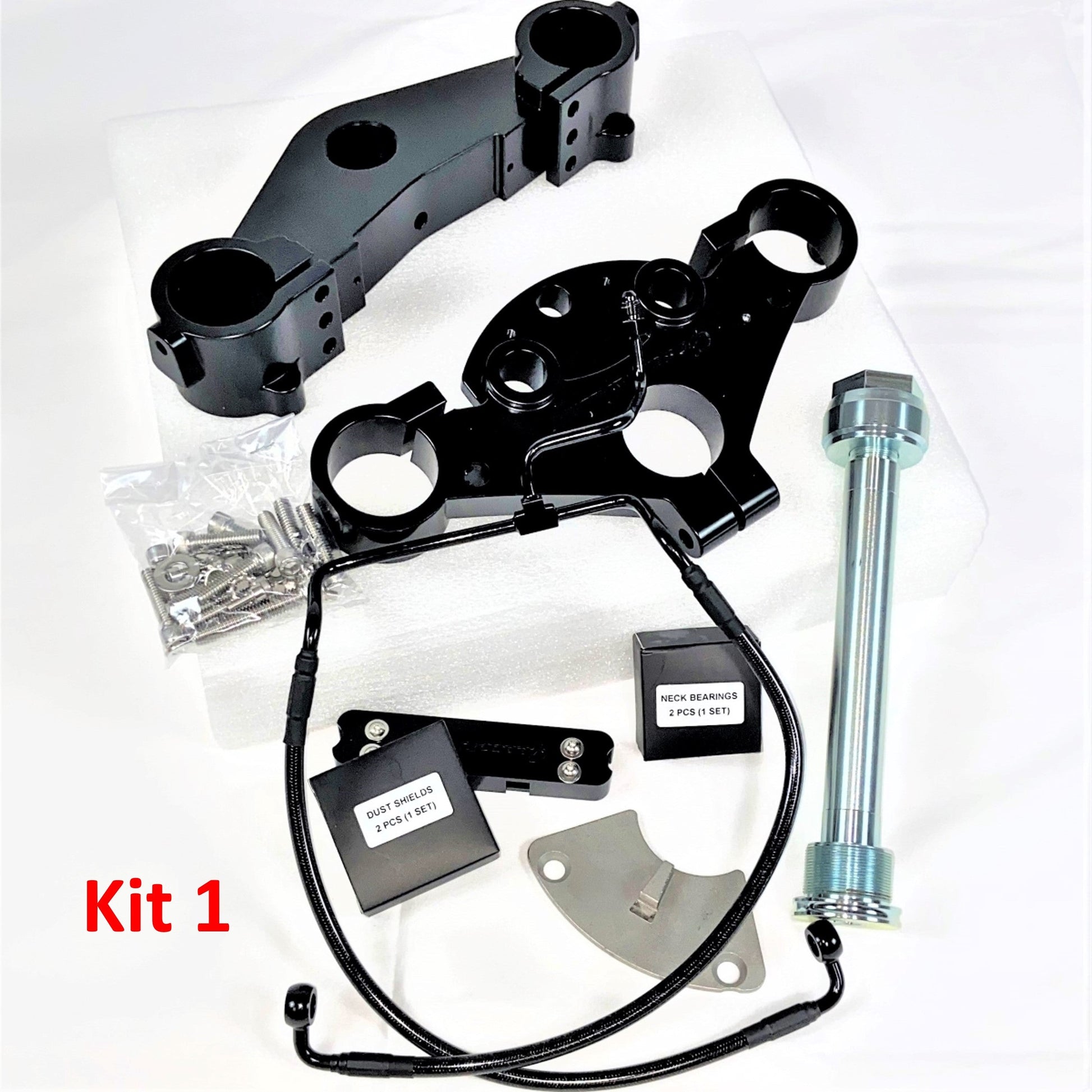 GeezerEngineering 49mm Triple-Tree Conversion Kit (2013 & earlier Touring Models) for Harley