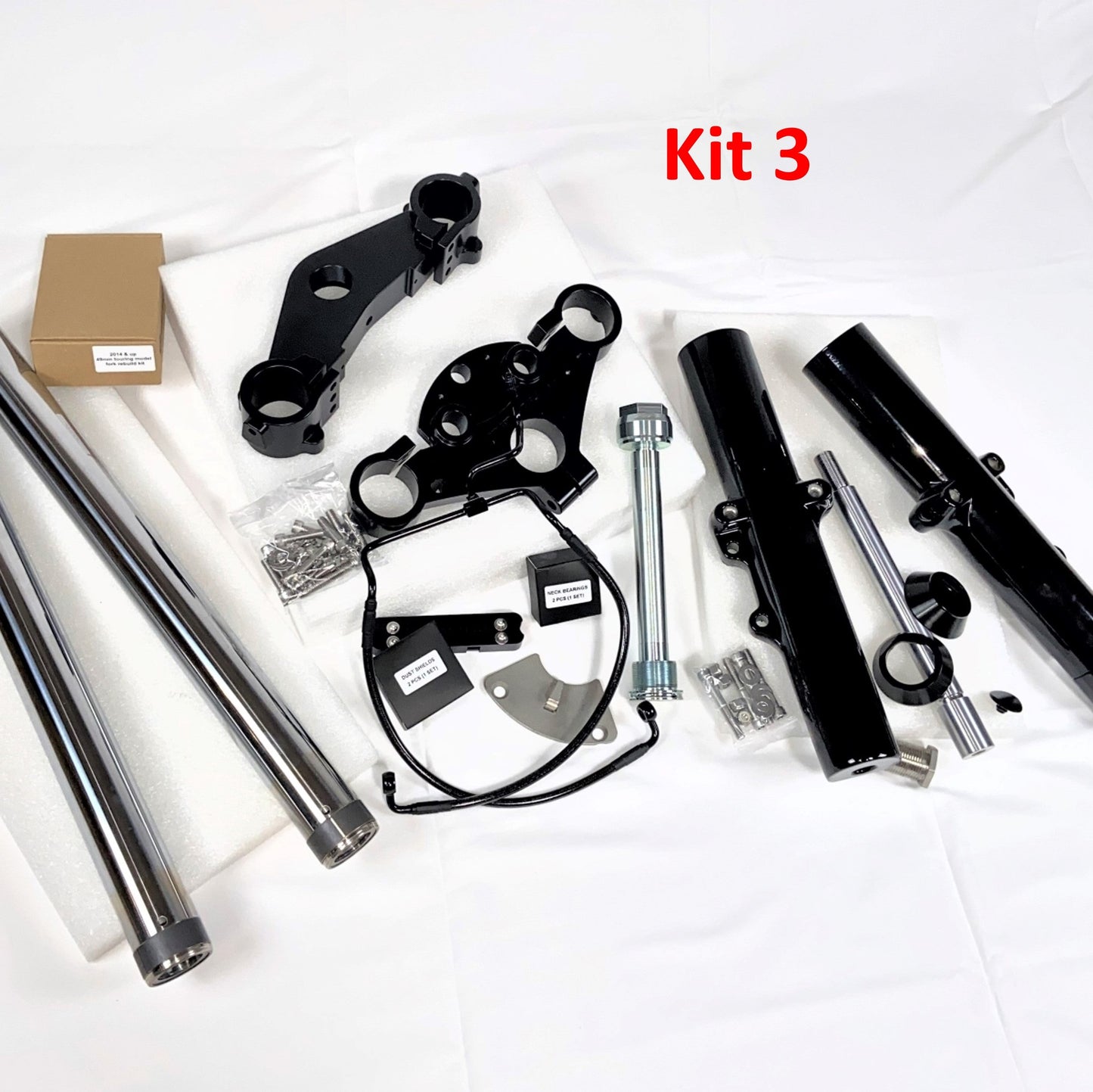 GeezerEngineering Triple-Tree, Fork-Slider, 49 mm Tubes, Rebuild Kit for Harley 2013 & earlier Touring