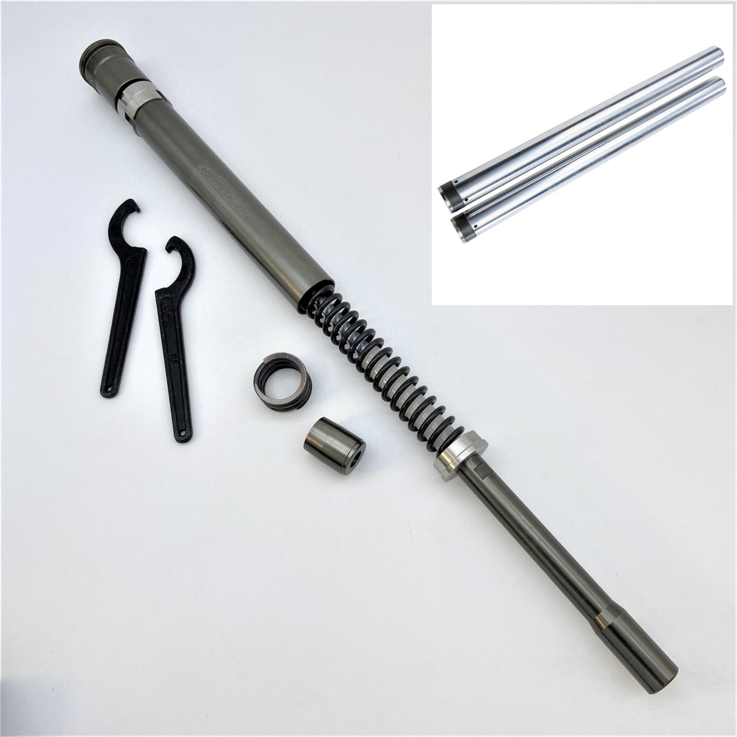 GeezerGlide Cartridges & Suspension Kit for Harley Touring Models running 49mm Fork Tubes (includes Tubes)