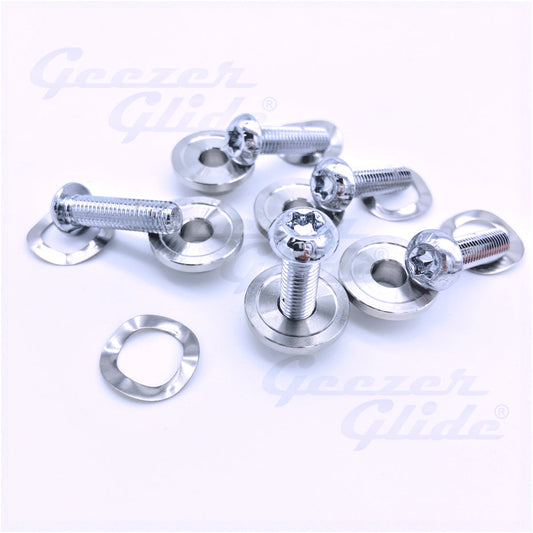 GeezerEngineering Chrome Rotor Bolt Kit (5 pcs.) for Harley